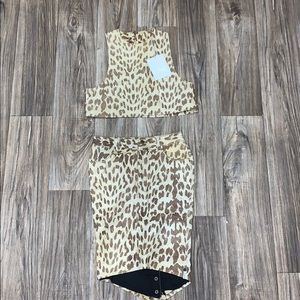 One teaspoon skirt and top leaopard leather